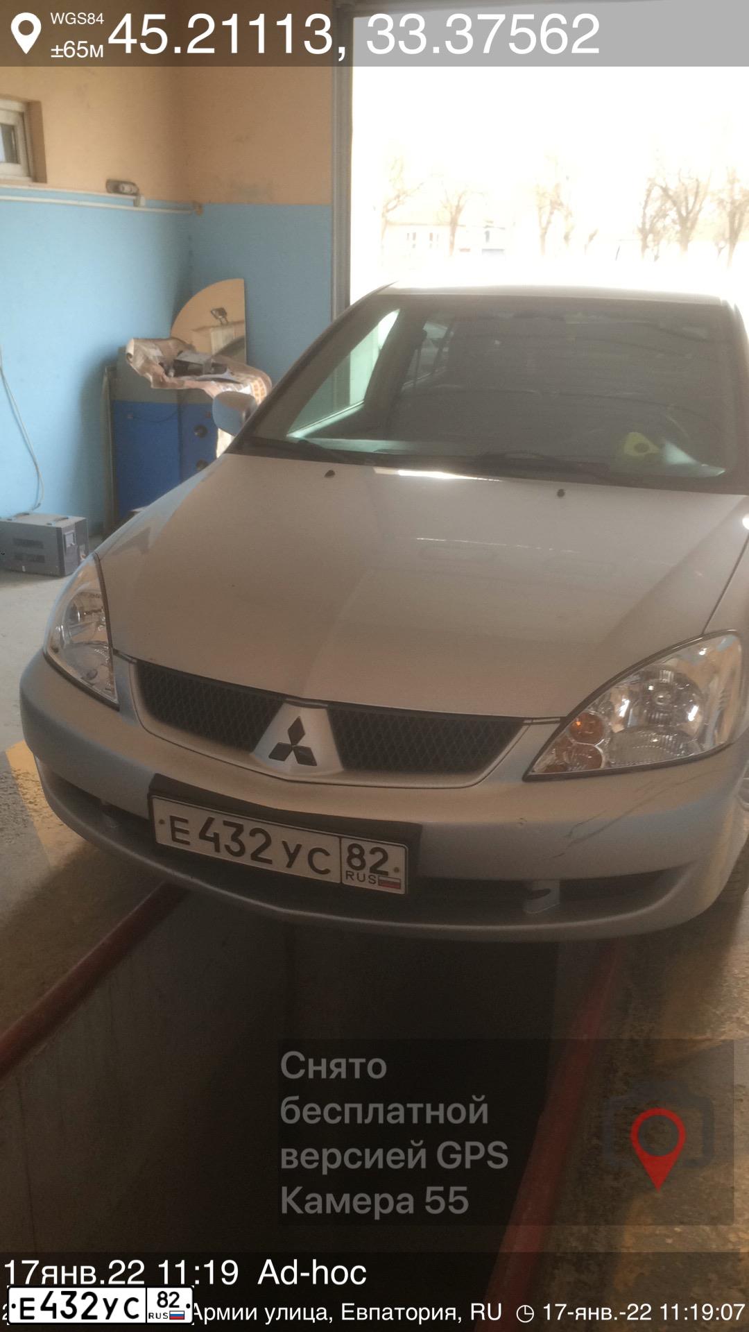Фото автомобиля MITSUBISHI LANCER 1.6, 2006 — госномер Х019АВ185. Цвет: СЕРЕБРИСТЫЙ