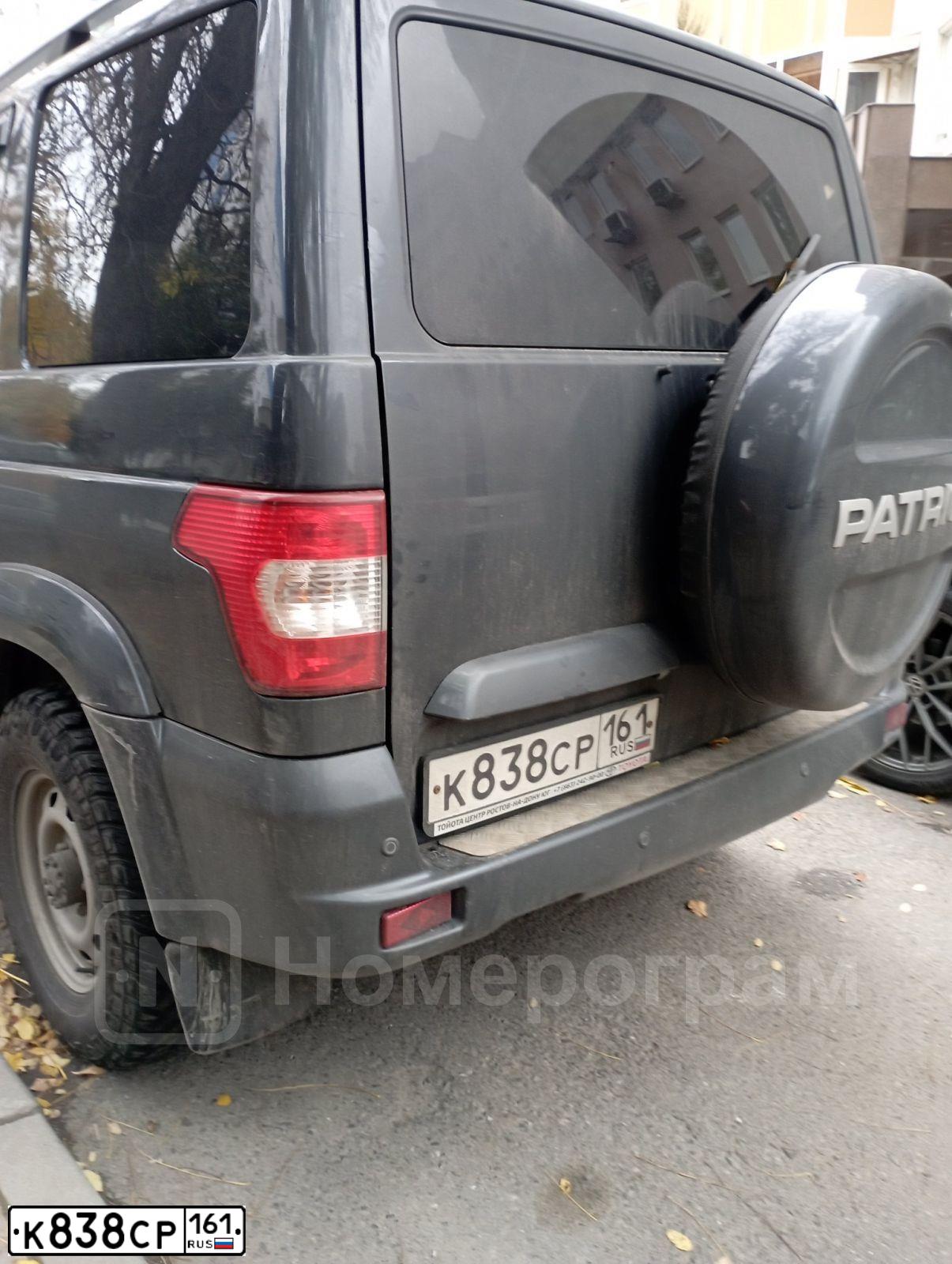 Фото автомобиля UAZ PATRIOT, 2019 — госномер Е783СС89. Цвет: ТЕМНО-СЕРЫЙ МЕТАЛЛИК