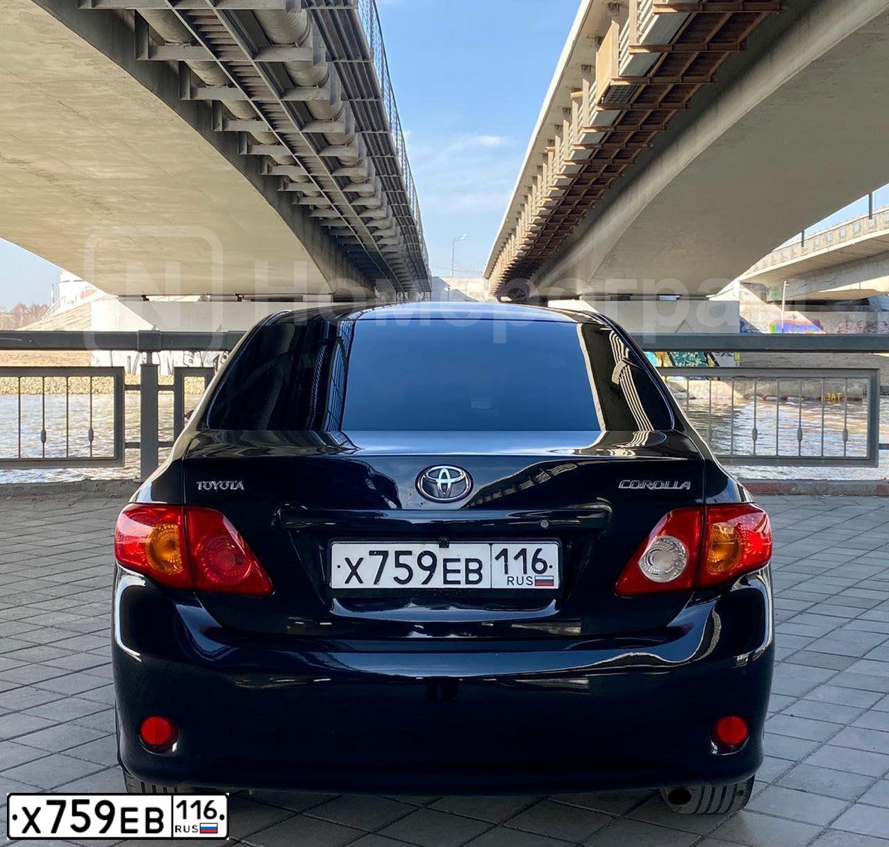 Фото автомобиля TOYOTA COROLLA, 2008 — госномер Х759ЕВ116. Цвет: ЧЕРНЫЙ