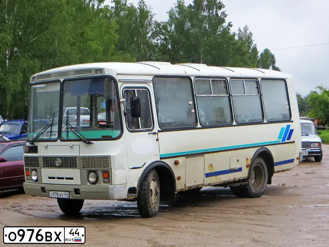 Фото автомобиля PAZ 3205, 2008 — госномер О976ВХ44. Цвет: Белый