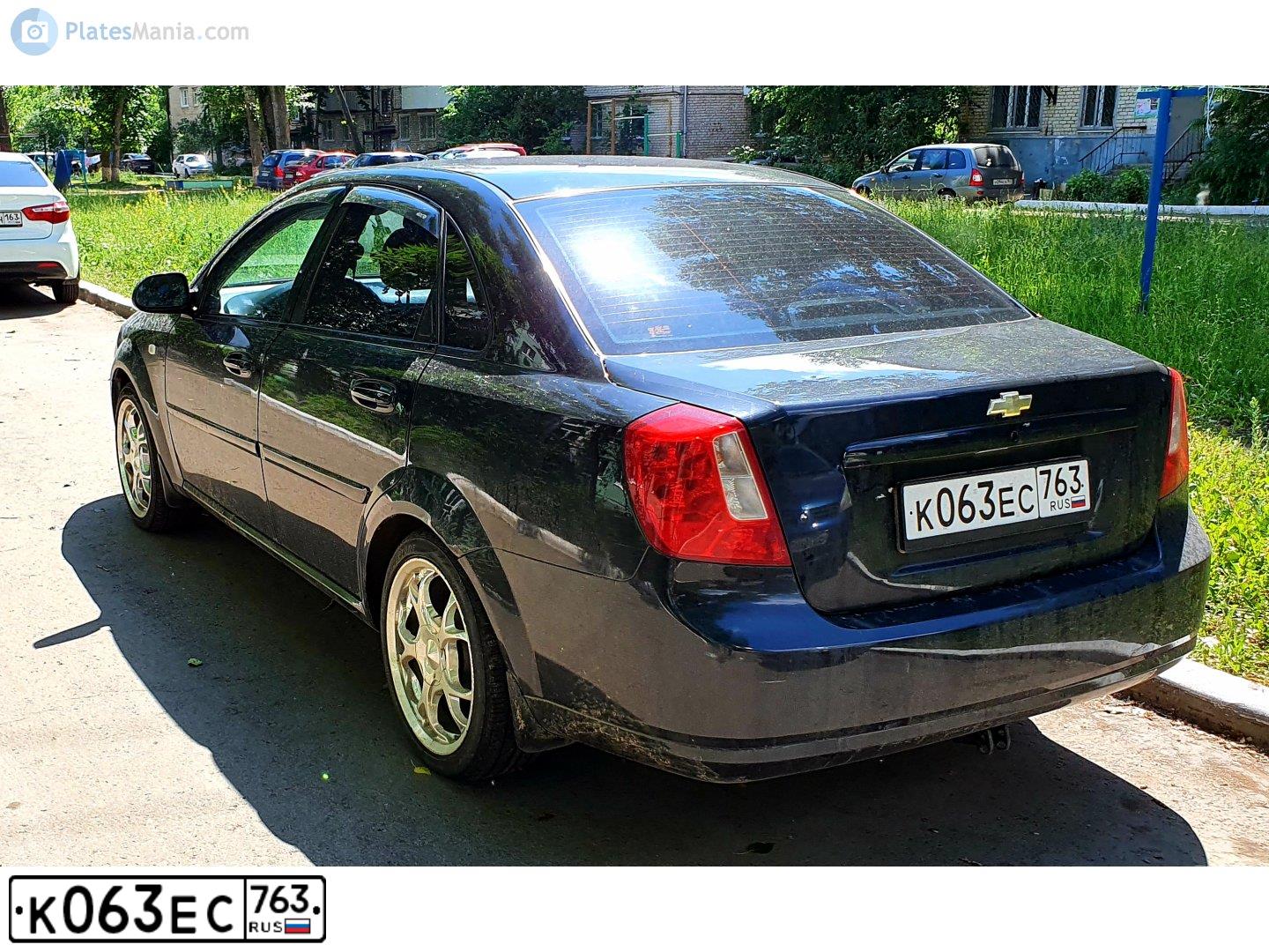 Фото автомобиля CHEVROLET LACETTI, 2007 — госномер К063ЕС763. Цвет: ЧЕРНЫЙ
