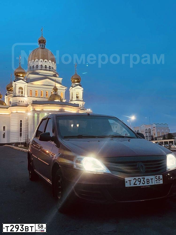 Фото автомобиля RENAULT LOGAN, 2011 — госномер Т293ВТ58. Цвет: КРАСНЫЙ
