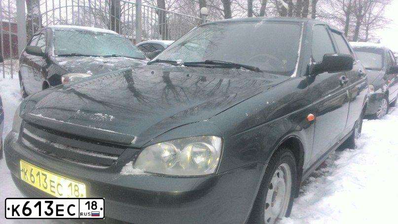 Фото автомобиля LADA 2172 PRIORA, 2008 — госномер К613ЕС18. Цвет: Серо-сине-зеленый