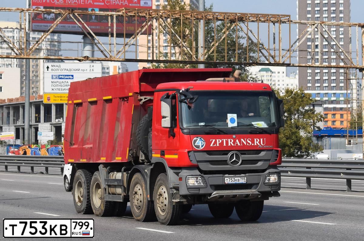 Фото автомобиля MERCEDES ACTROS, 2018 — госномер Х739РМ797. Цвет: Красный