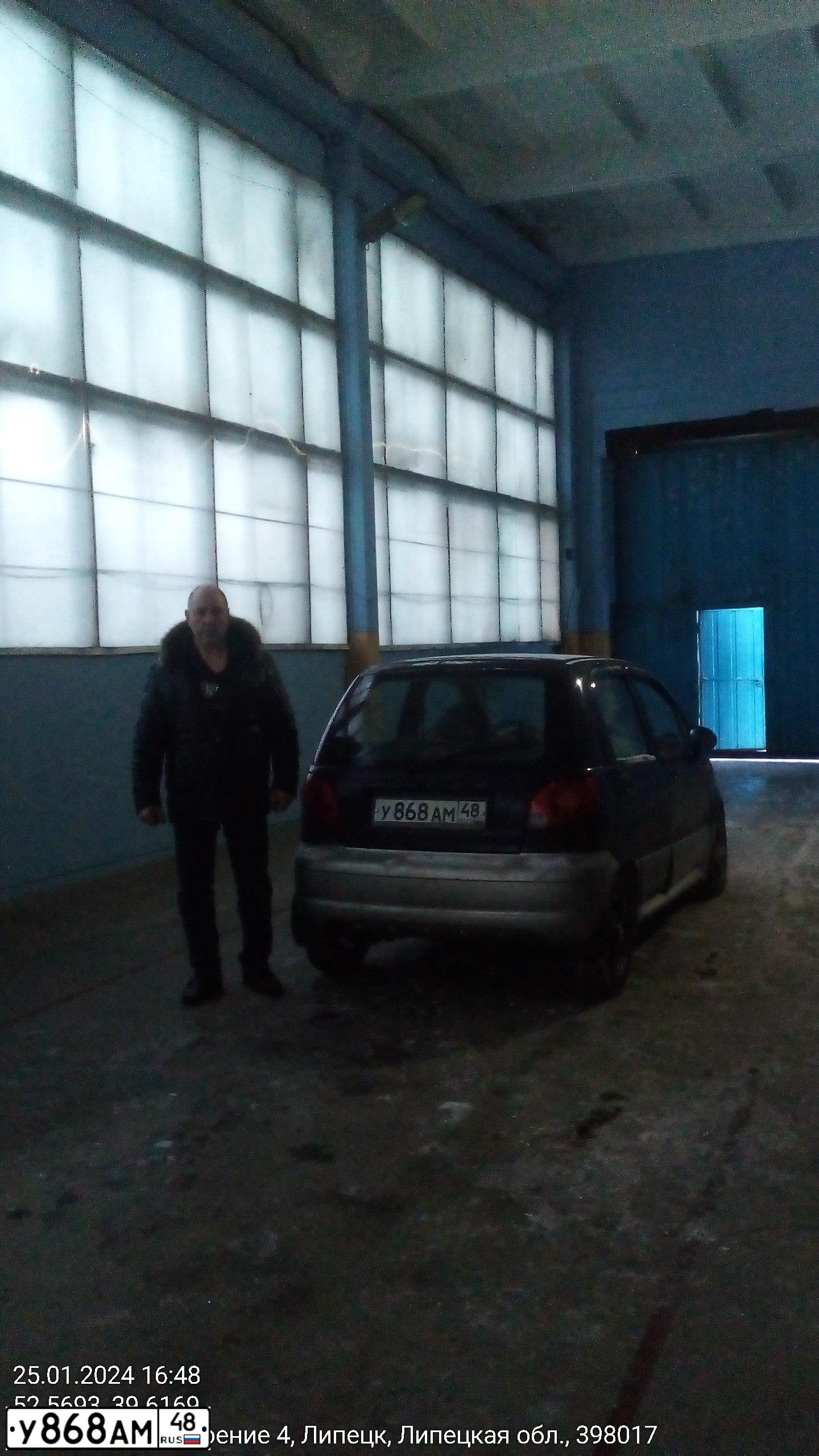 Фото автомобиля DAEWOO MATIZ, 2008 — госномер У868АМ48. Цвет: Темно-синий