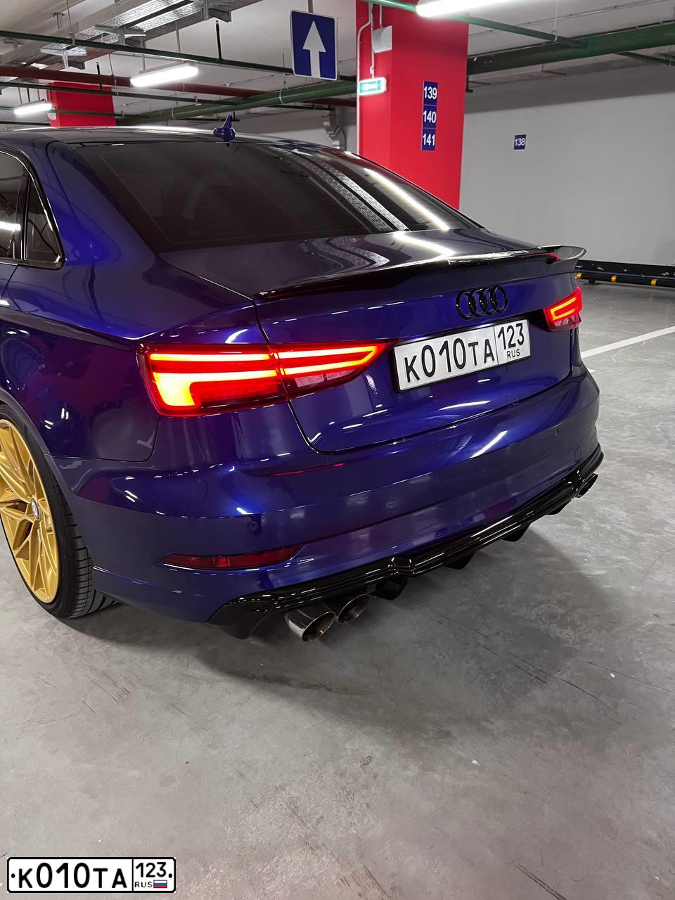 Фото автомобиля AUDI A3, 2017 — госномер С367ТТ797. Цвет: синий