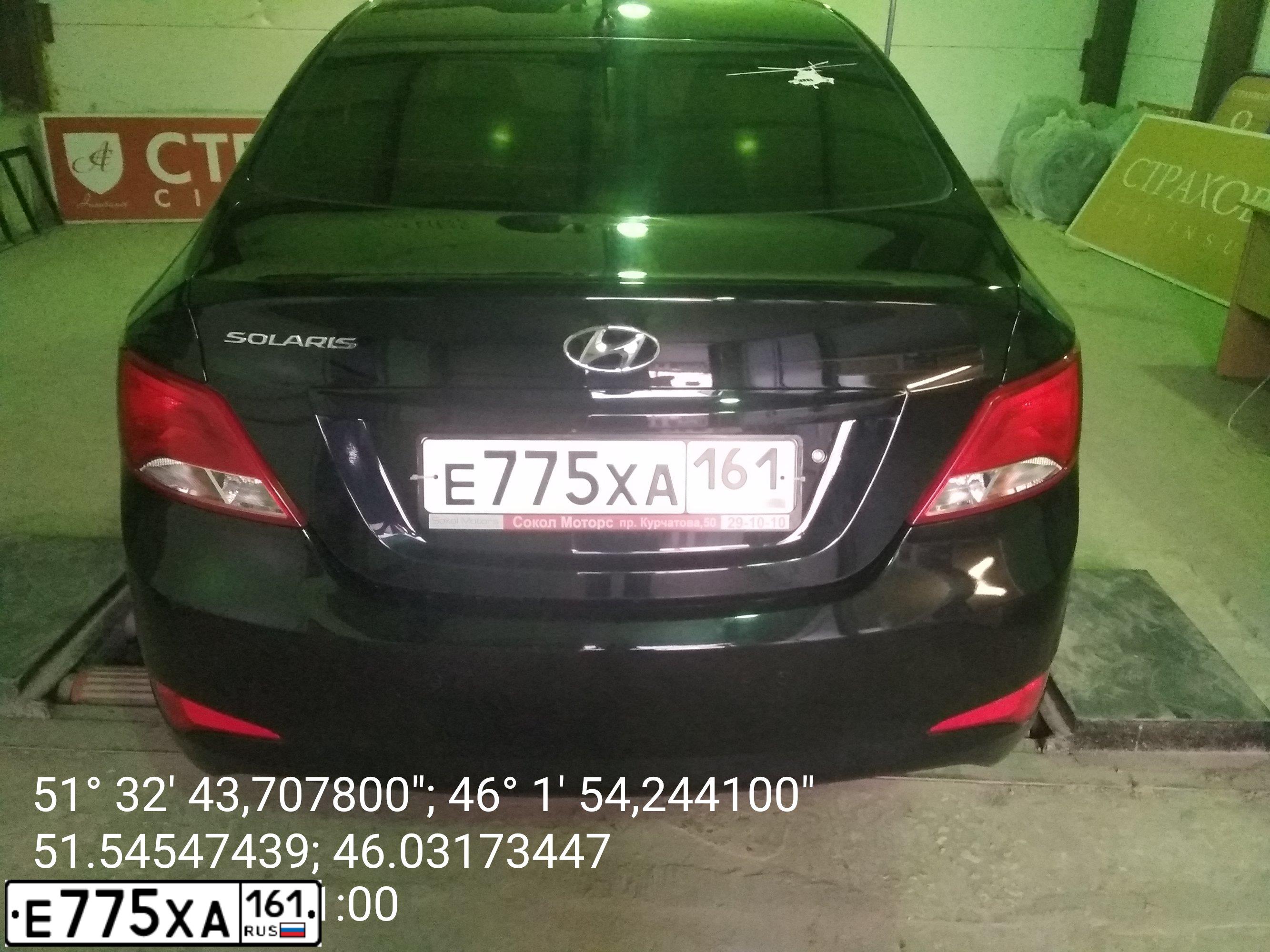 Фото автомобиля HYUNDAI  SOLARIS, 2016 — госномер М712ЕХ164. Цвет: ЧЕРНЫЙ