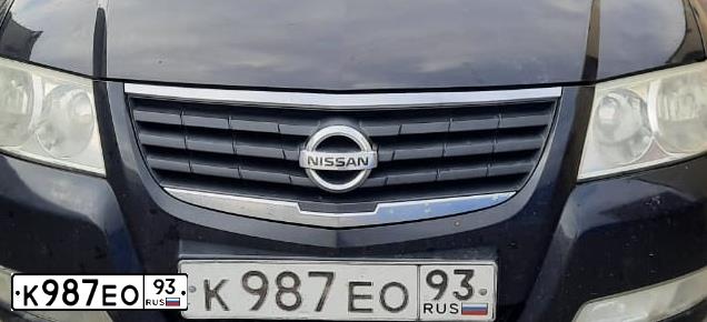 Фото автомобиля NISSAN ALMERA, 2006 — госномер К987ЕО93. Цвет: ЧЕРНЫЙ