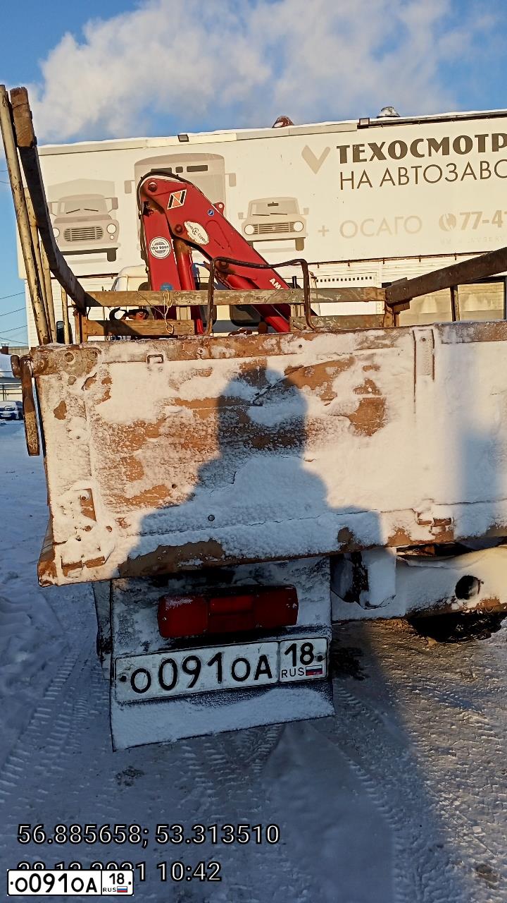 Фото автомобиля GAZ 3308 SADKO, 2007 — госномер О091ОА18. Цвет: БЕЛЫЙ