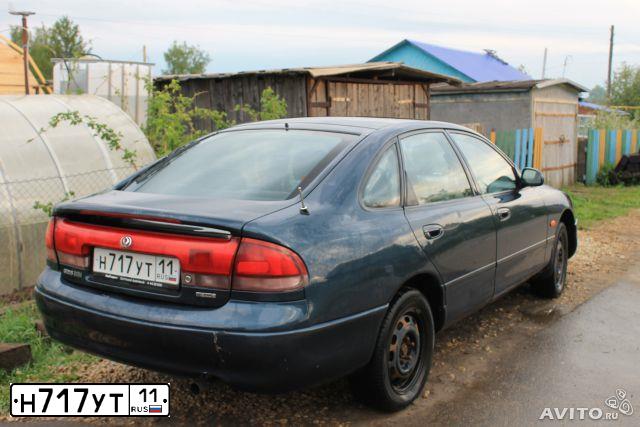 Фото автомобиля МАЗДА 626, 1997 — госномер Р282СТ29. Цвет: Темно-синий