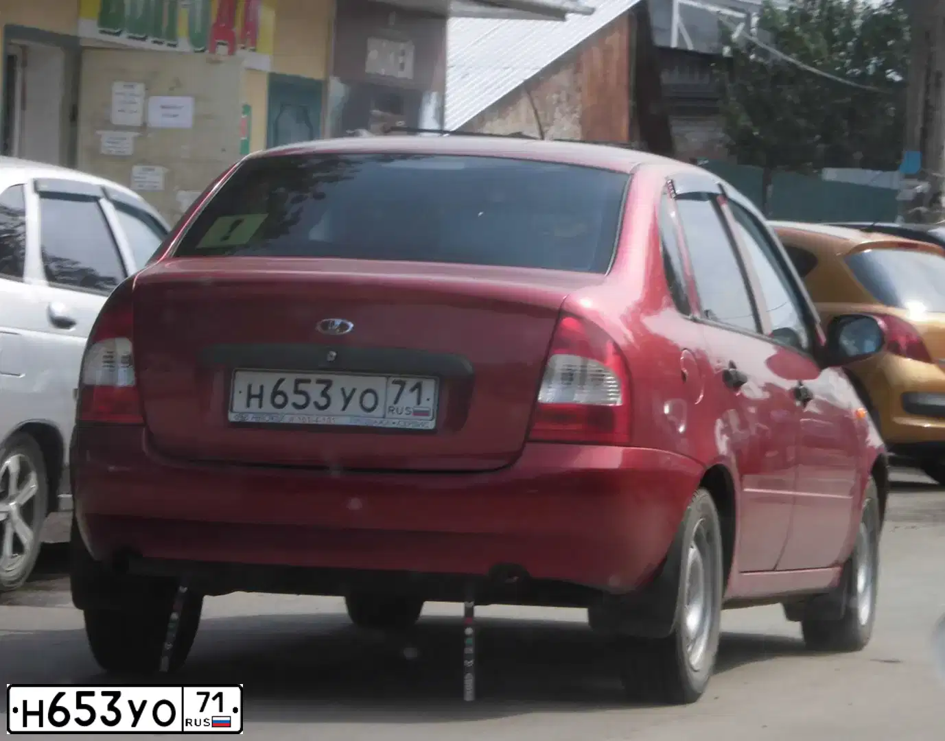Фото автомобиля LADA 1118 KALINA, 2005 — госномер М441ХН161. Цвет: СЕРЕБРИСТО-КРАСНЫЙ
