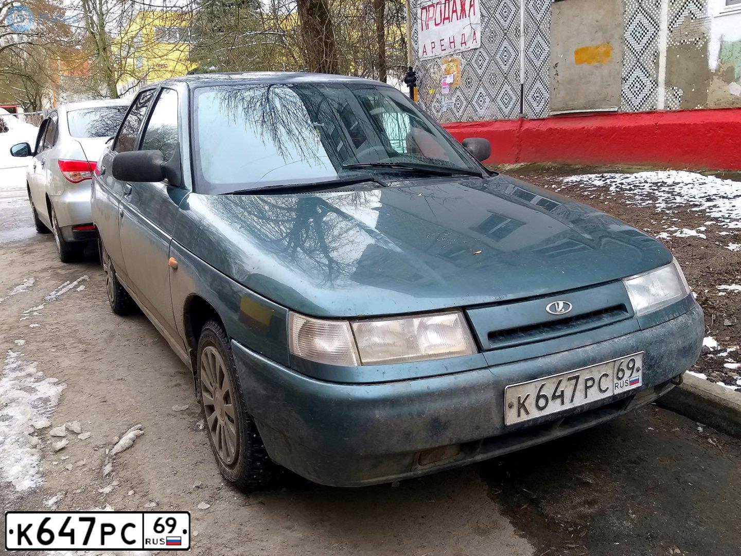 Фото автомобиля LADA 2110, 2006 — госномер К647РС69. Цвет: СЕРО-СИНЕ-ЗЕЛЕНЫЙ