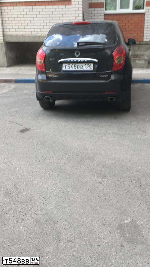 Фото автомобиля SSANGYONG ACTYON, 2012 — госномер Т548ВВ136. Цвет: ЧЕРНЫЙ
