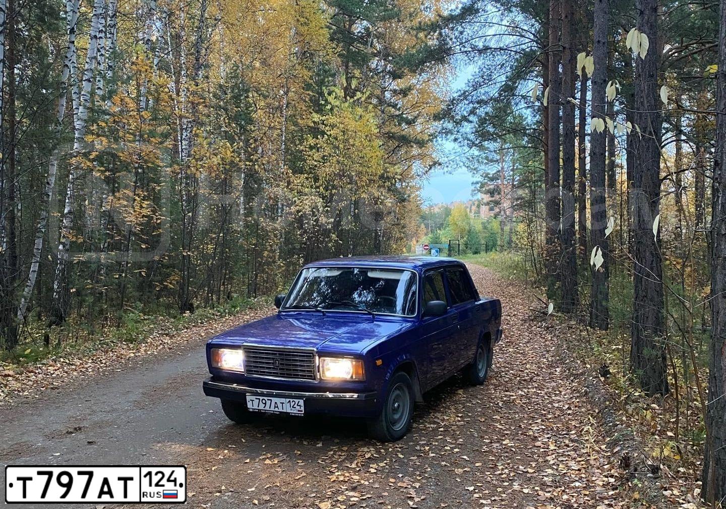 Фото автомобиля LADA 2107, 2010 — госномер Т797АТ124. Цвет: синий