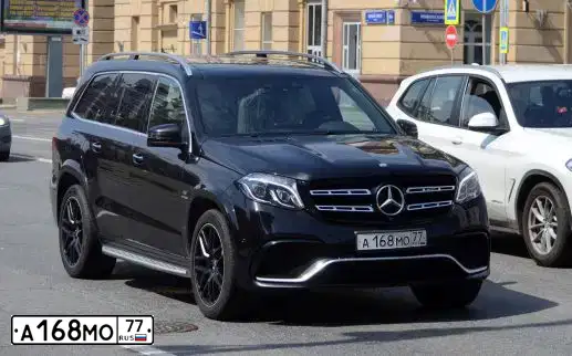 Фото автомобиля MERCEDES-BENZ GLS-CLASS АМG GLS 63 4МАТIС, 2020 — госномер А168МО77. Цвет: ЧЕРНЫЙ