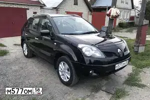 Фото автомобиля RENAULT KOLEOS, 2008 — госномер М577ОМ58. Цвет: ЧЕРНЫЙ