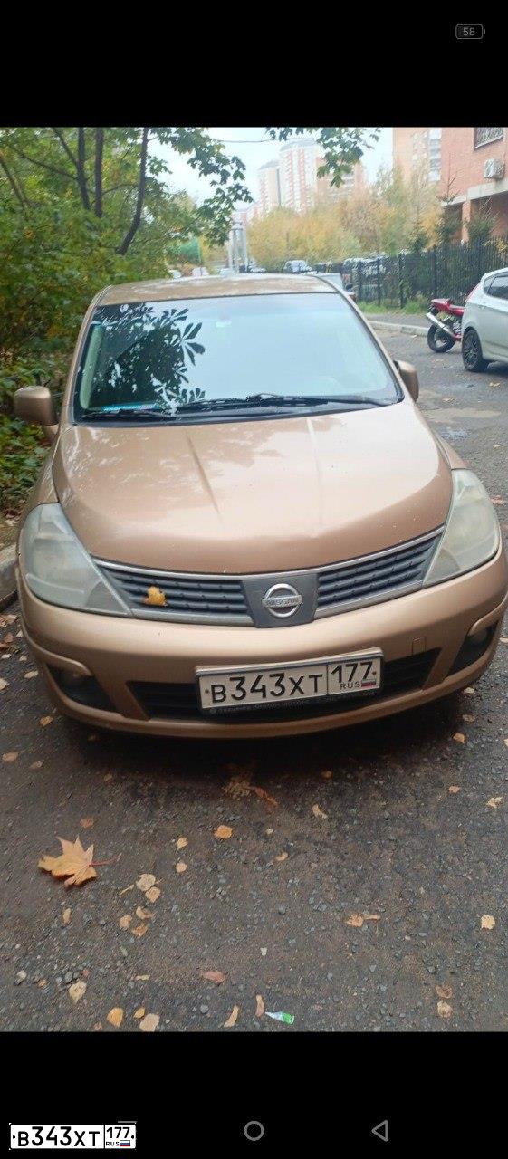 Фото автомобиля NISSAN TIIDA, 2007 — госномер В343ХТ177. Цвет: СВЕТЛО-КОРИЧНЕВЫЙ