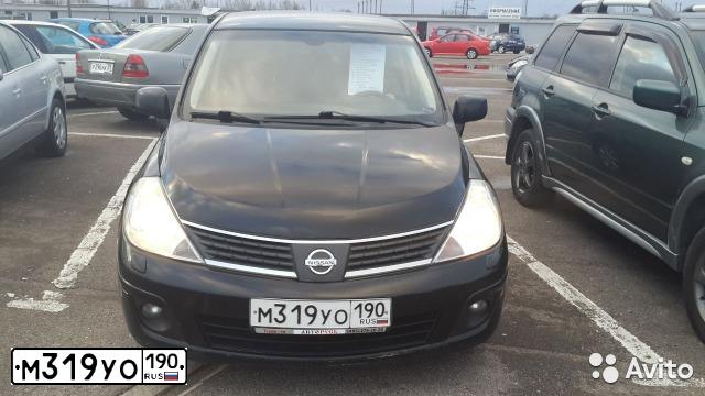 Фото автомобиля NISSAN TIIDA, 2007 — госномер М319УО190. Цвет: ЧЕРНЫЙ