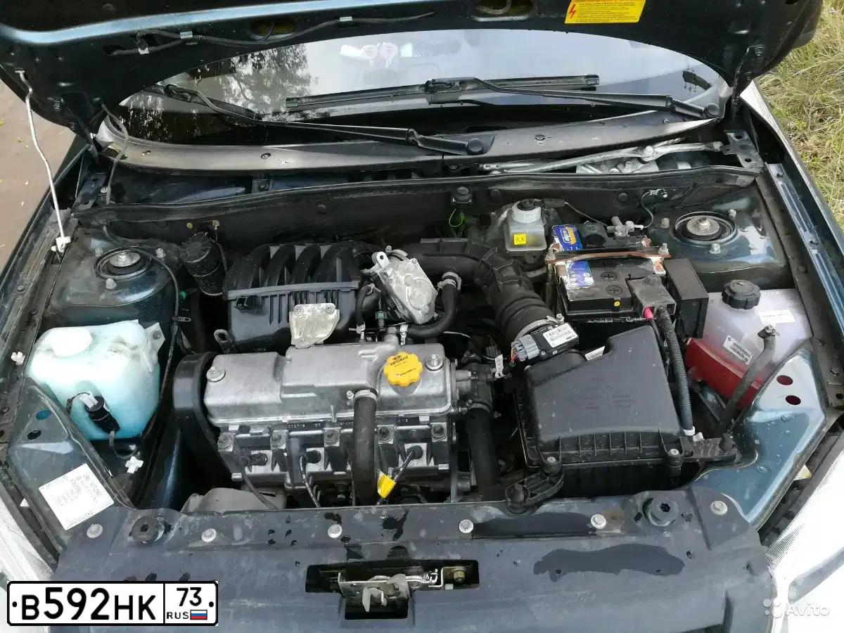 Фото автомобиля LADA 2190 GRANTA, 2014 — госномер В592НК73. Цвет: Серо-Синий