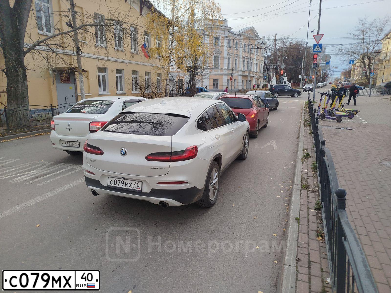 Фото автомобиля BMW X4, 2019 — госномер С079МХ40. Цвет: БЕЛЫЙ