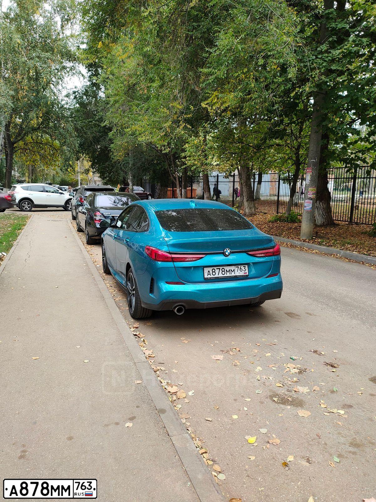 Фото автомобиля BMW SERIE 2, 2020 — госномер А878ММ763. Цвет: синий