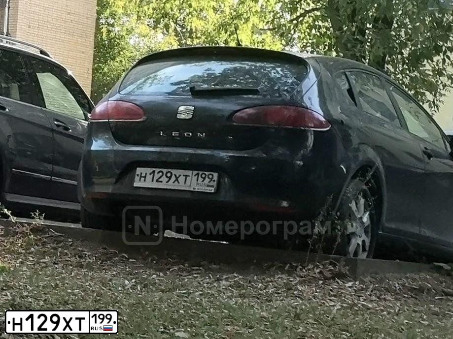 Фото автомобиля SEAT LEON, 2009 — госномер Н129ХТ199. Цвет: ЧЕРНЫЙ