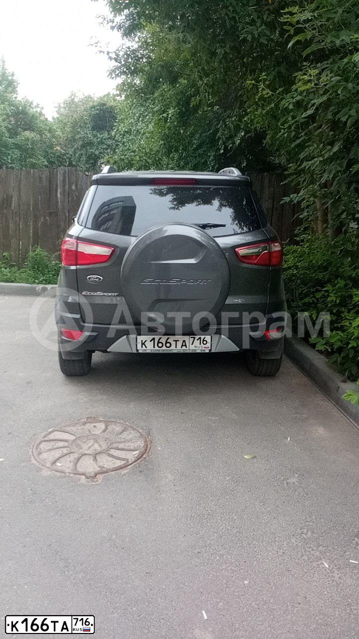 Фото автомобиля FORD ECOSPORT, 2016 — госномер К166ТА716. Цвет: СЕРЫЙ