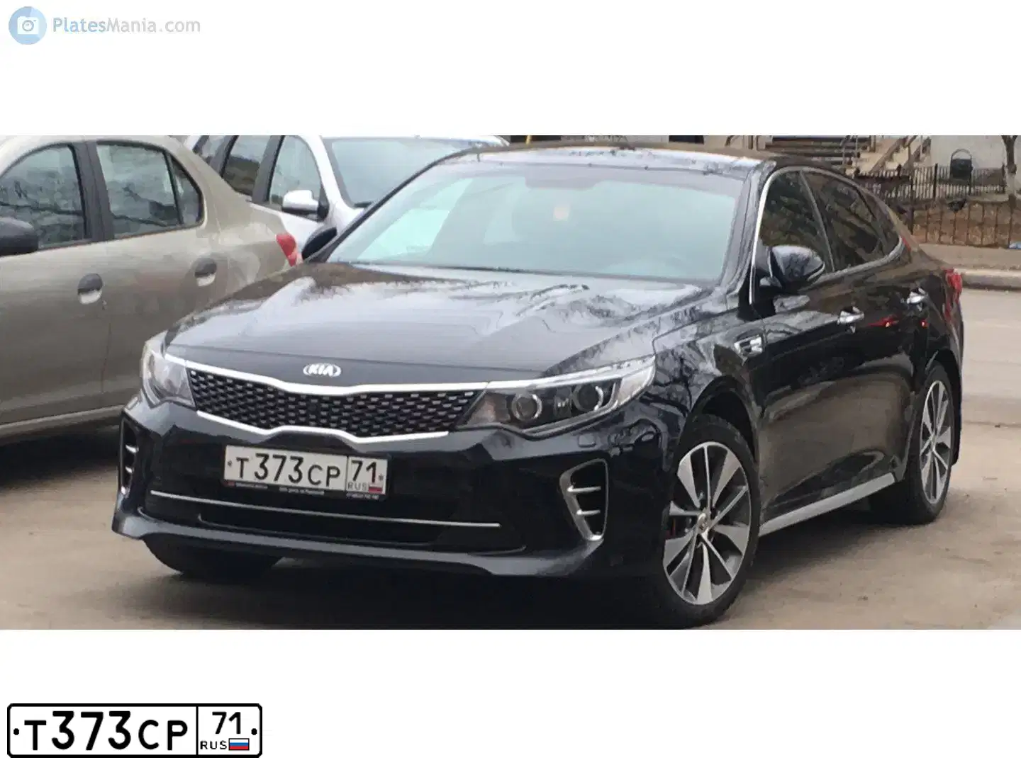 Фото автомобиля KIA MAGENTIS / OPTIMA, 2017 — госномер Т373СР71. Цвет: ЧЕРНЫЙ