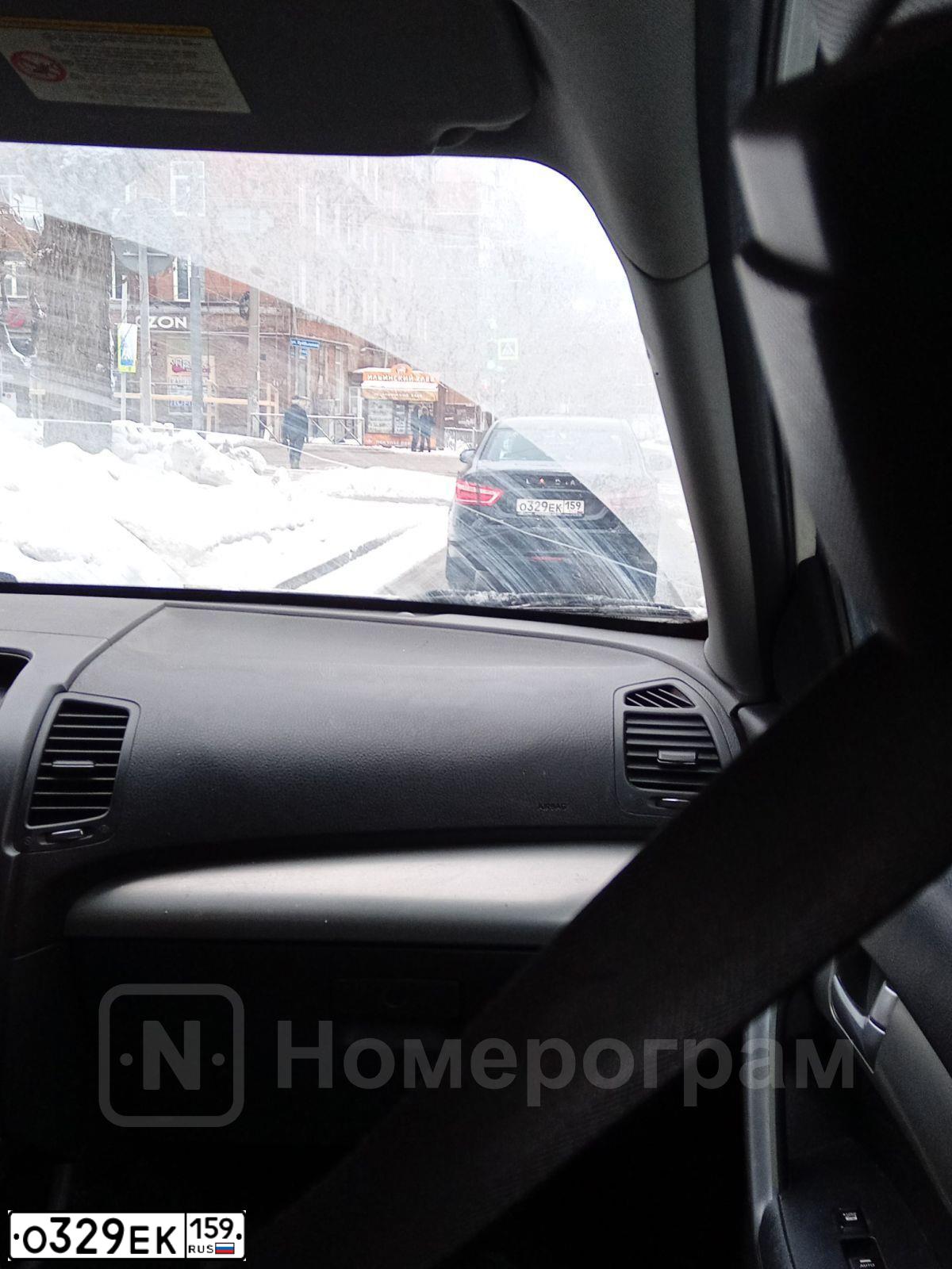 Фото автомобиля LADA GFL110 LADA VESTA, 2020 — госномер О329ЕК159. Цвет: черный