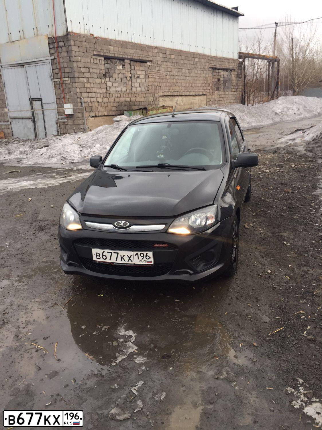 Фото автомобиля LADA KALINA, 2015 — госномер У216ВК196. Цвет: ЧЕРНЫЙ