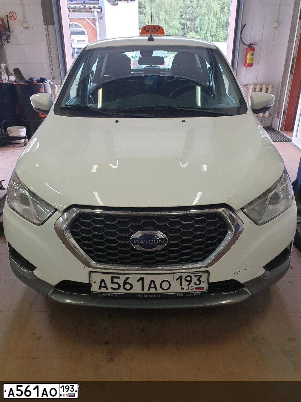 Фото автомобиля DATSUN ON-DO, 2020 — госномер Х004МС193. Цвет: БЕЛЫЙ