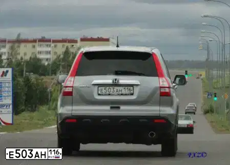 Фото автомобиля HONDA CR-V, 2007 — госномер Е503АН116. Цвет: СЕРЕБРИСТЫЙ