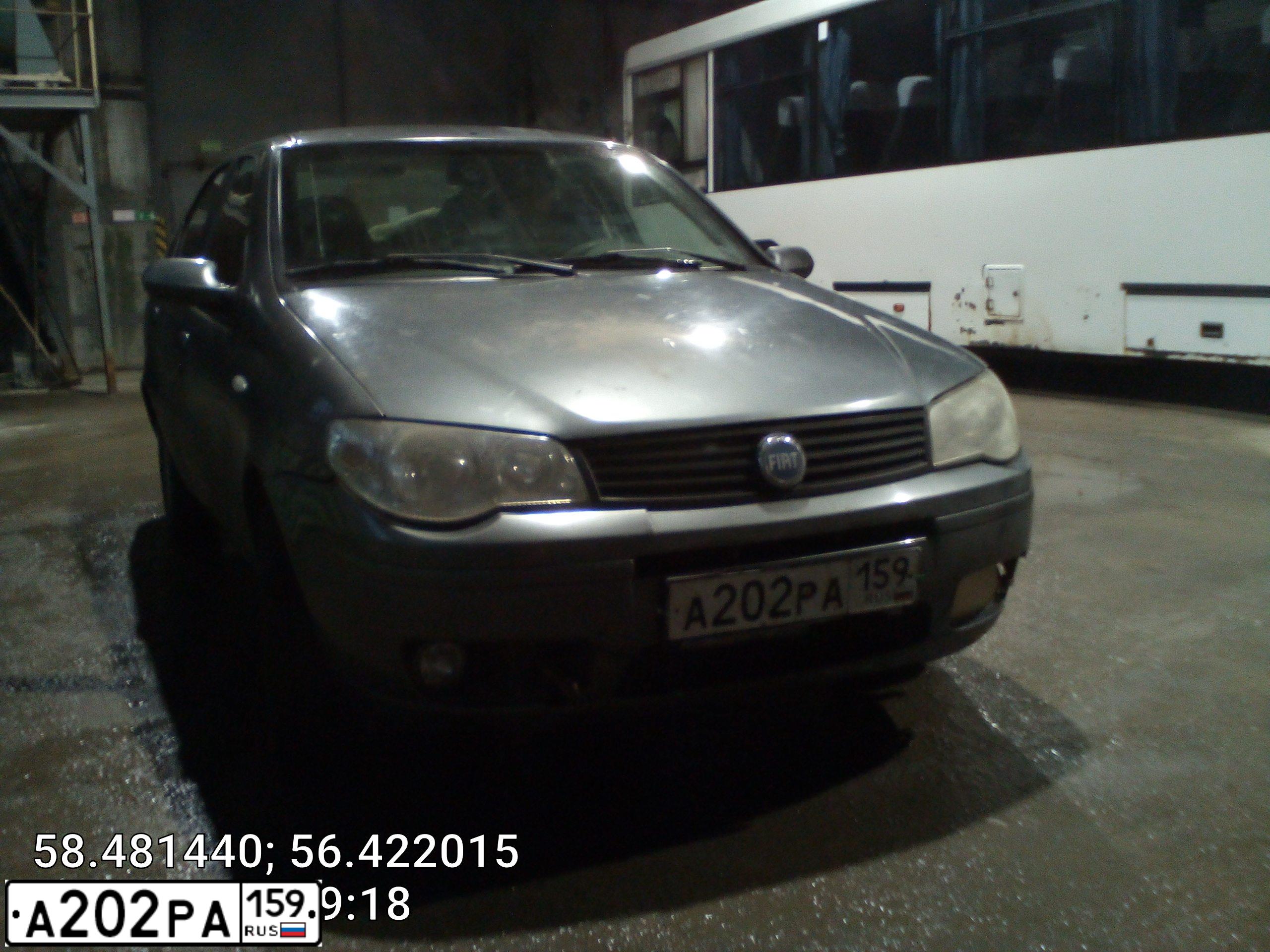 Фото автомобиля FIAT ALBEA, 2007 — госномер С208ЕВ159. Цвет: ЧЕРНЫЙ
