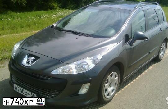 Фото автомобиля PEUGEOT 308, 2009 — госномер Н740ХР68. Цвет: ТЕМНО-СЕРЫЙ