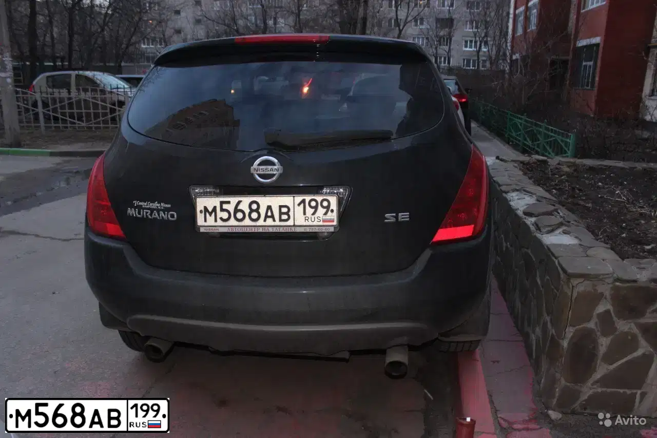 Фото автомобиля NISSAN MURANO, 2003 — госномер О585РВ12. Цвет: ЧЕРНЫЙ