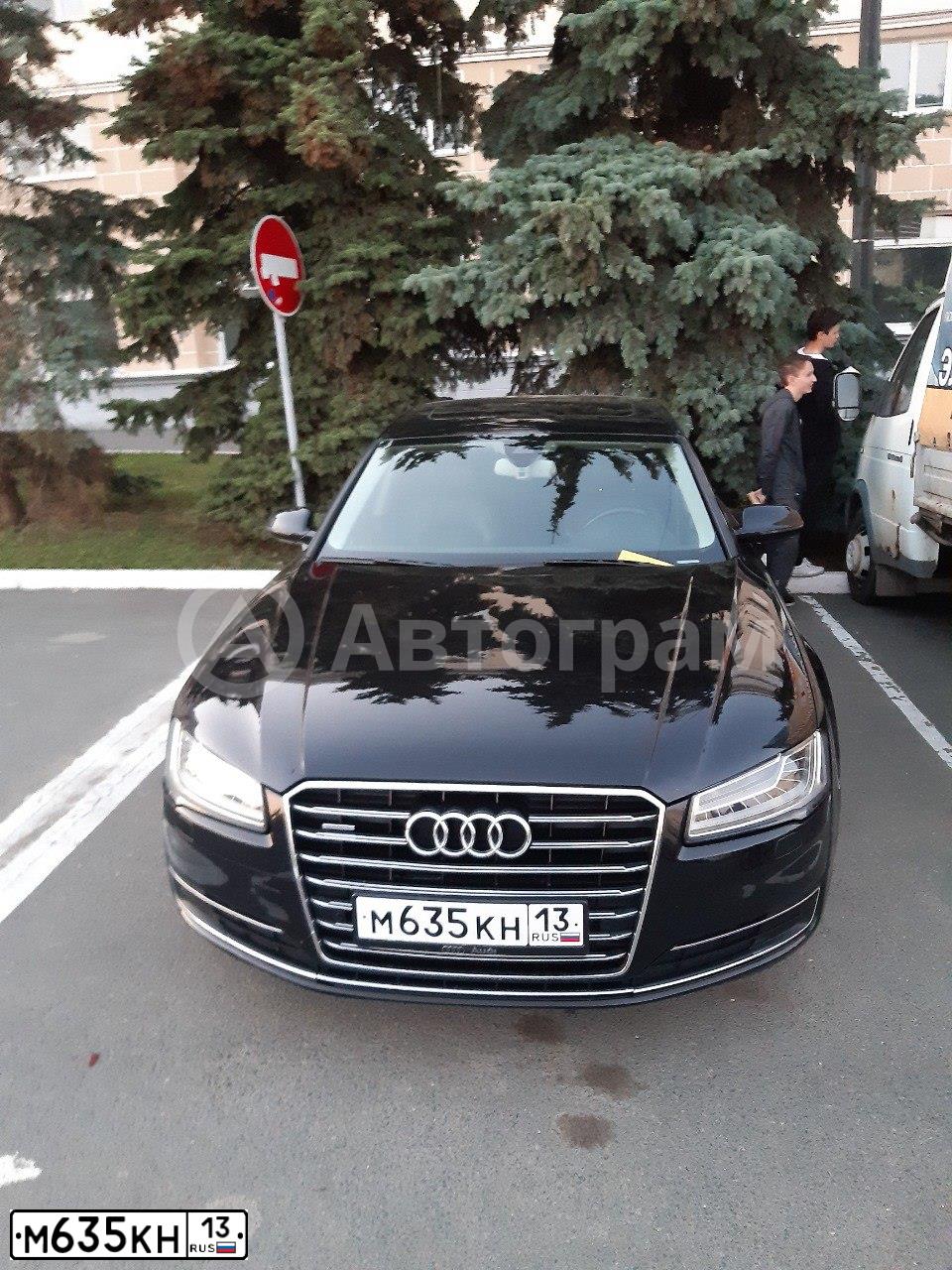 Фото автомобиля AUDI A8, 2015 — госномер М635КН13. Цвет: ЧЕРНЫЙ