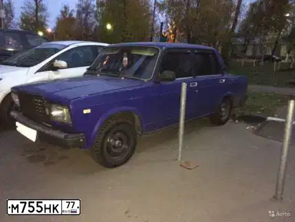 Фото автомобиля LADA 2107, 2001 — госномер М755НК77. Цвет: ГОЛУБОЙ ТЕМНЫЙ