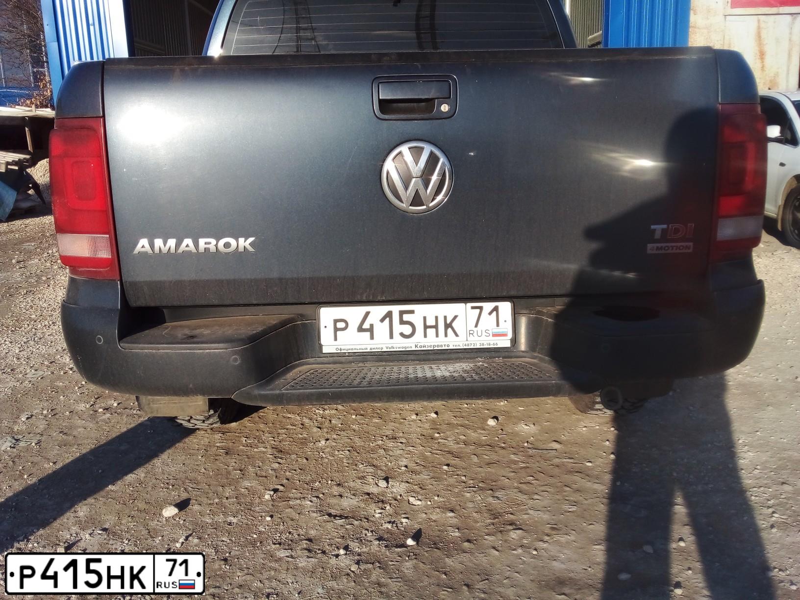 Фото автомобиля VOLKSWAGEN AMAROK, 2013 — госномер Р415НК71. Цвет: Темно-синий