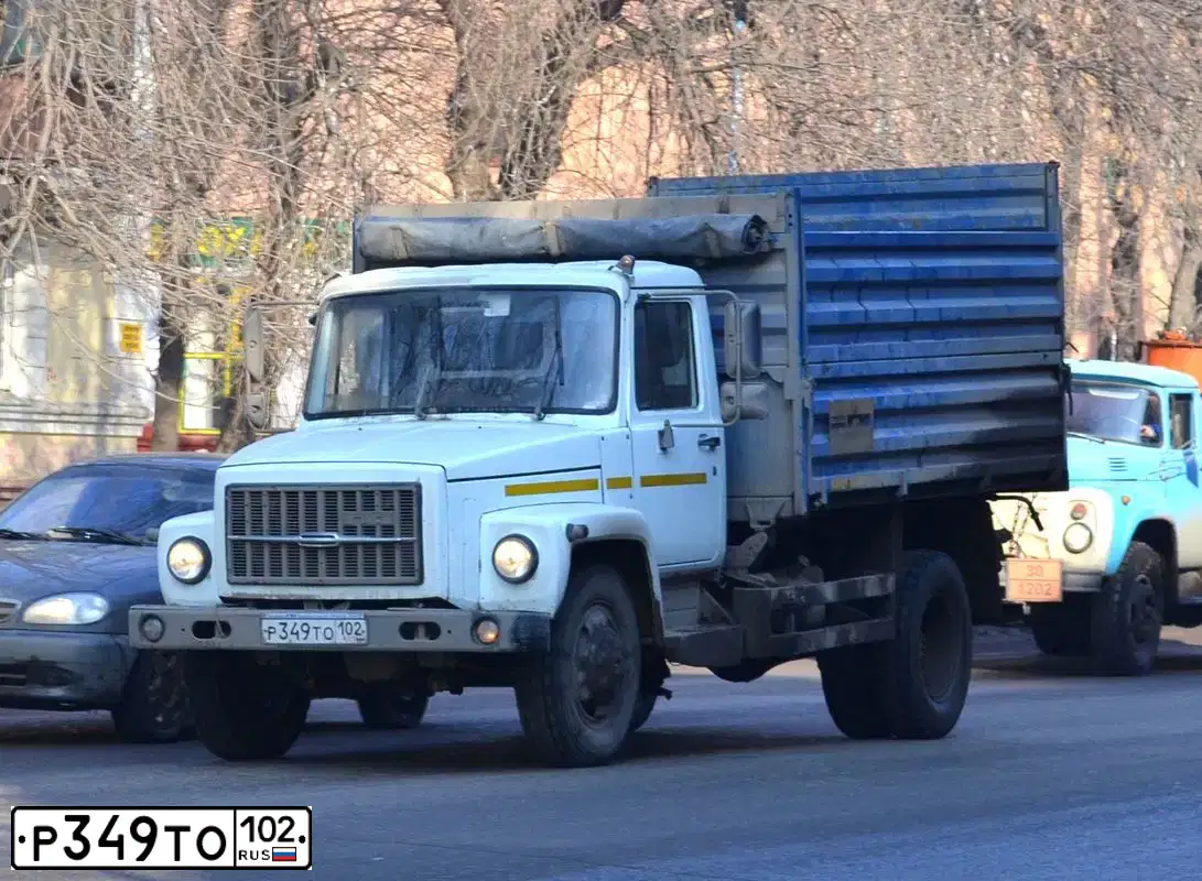 Фото автомобиля GAZ 3309, 2014 — госномер Р349ТО102. Цвет: Белый