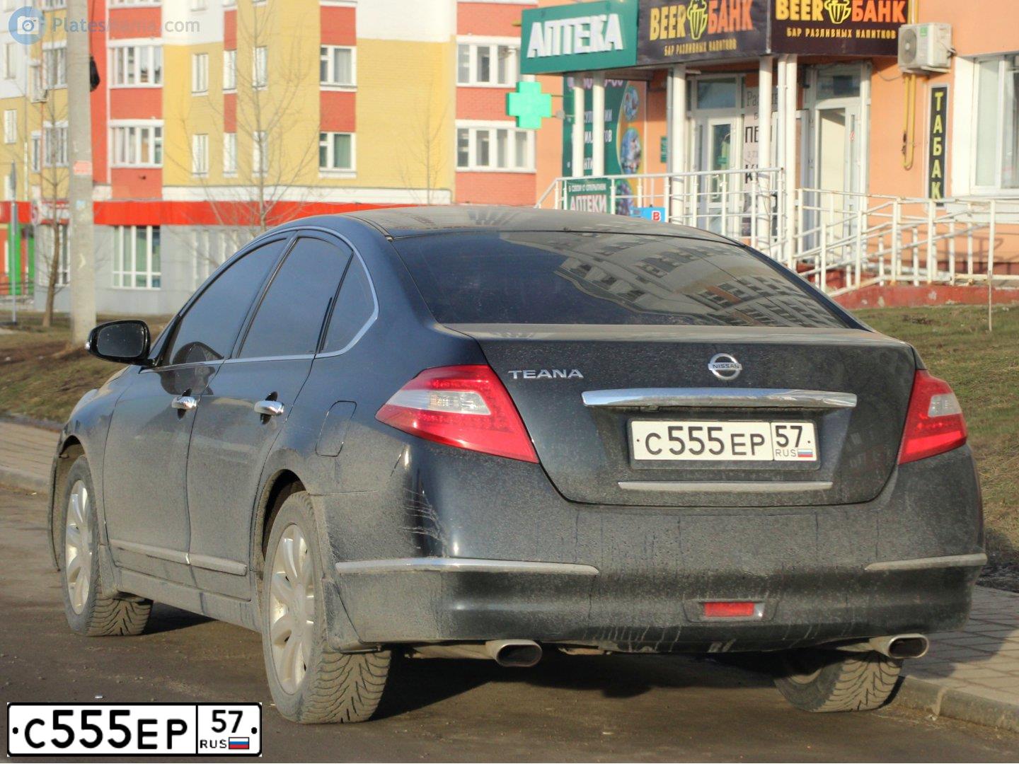 Фото автомобиля NISSAN TEANA, 2008 — госномер О548НМ32. Цвет: ЧЕРНЫЙ