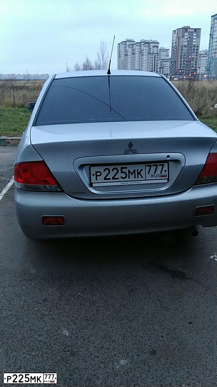 Фото автомобиля MITSUBISHI LANCER, 2006 — госномер Р225МК777. Цвет: СЕРЕБРИСТЫЙ