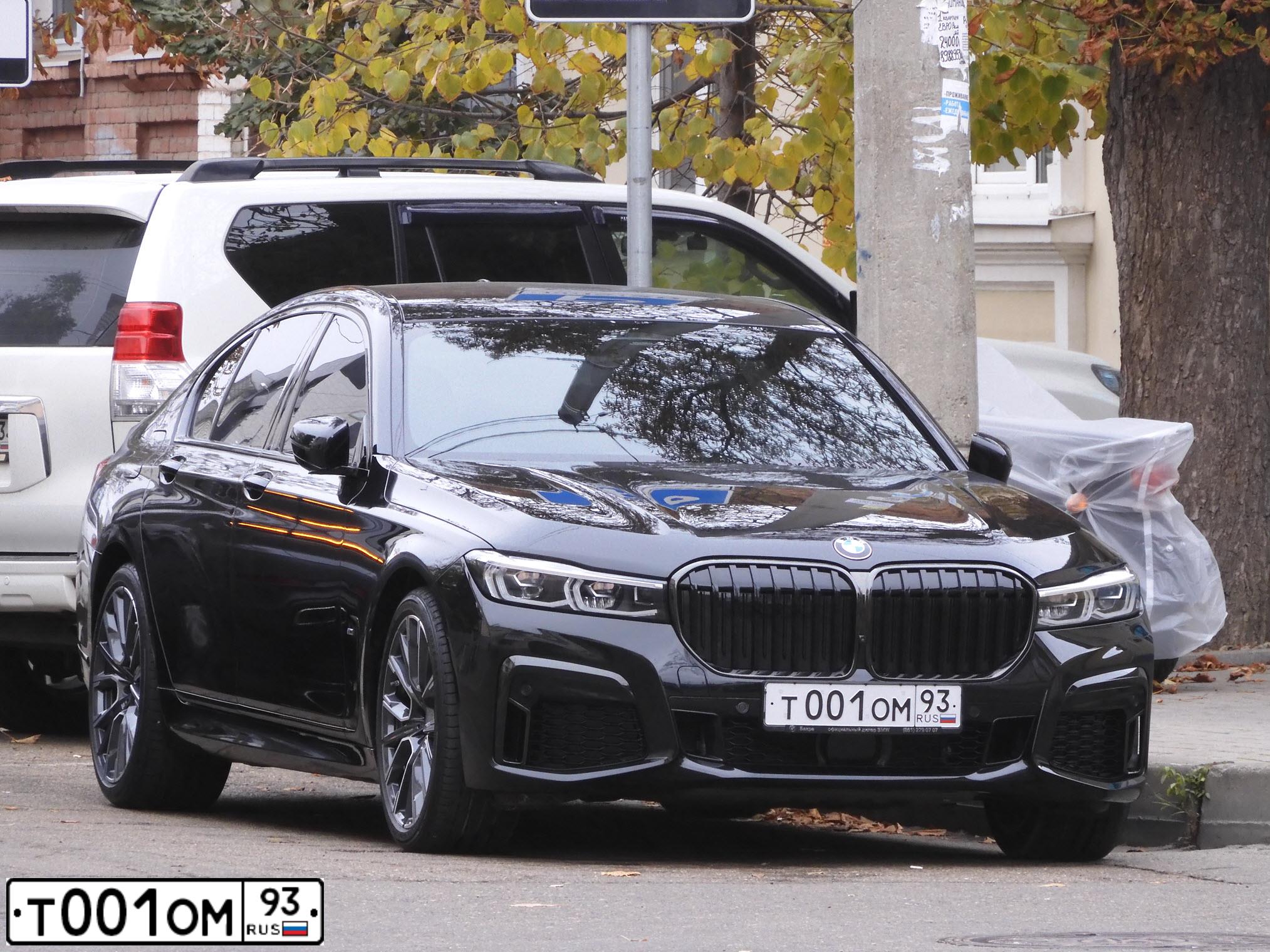 Фото автомобиля BMW SERIE 7, 2020 — госномер А677РР193. Цвет: ЧЕРНЫЙ