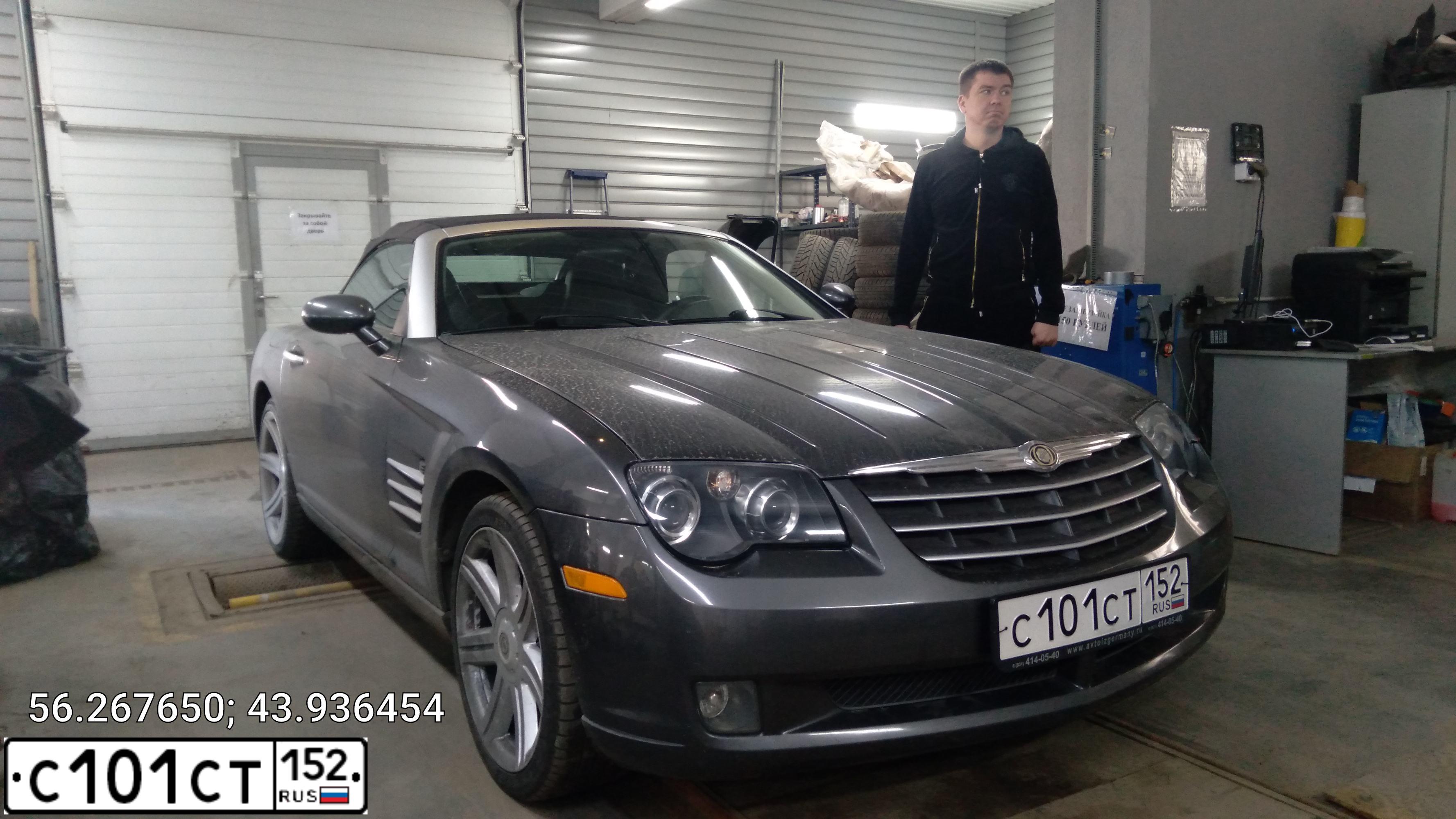 Фото автомобиля CHRYSLER CROSSFIRE, 2004 — госномер С101СТ152. Цвет: СЕРЫЙ