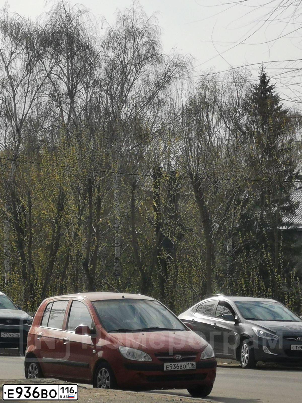 Фото автомобиля HYUNDAI GETZ, 2007 — госномер Е936ВО116. Цвет: КРАСНЫЙ