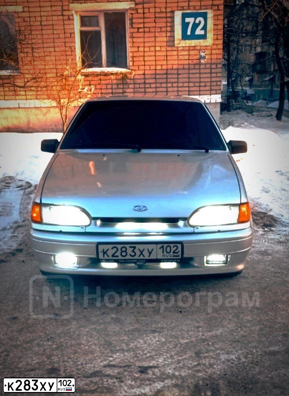 Фото автомобиля LADA 2115 SAMARA, 2008 — госномер К283ХУ102. Цвет: Светло-Серебристый металлик