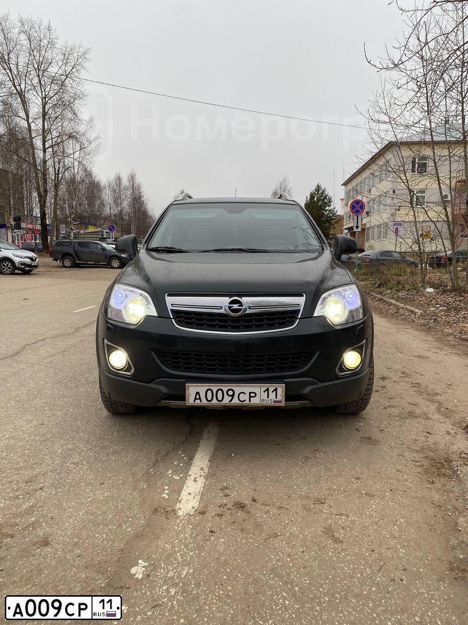 Фото автомобиля OPEL ANTARA, 2012 — госномер А009СР11. Цвет: ЧЕРНЫЙ