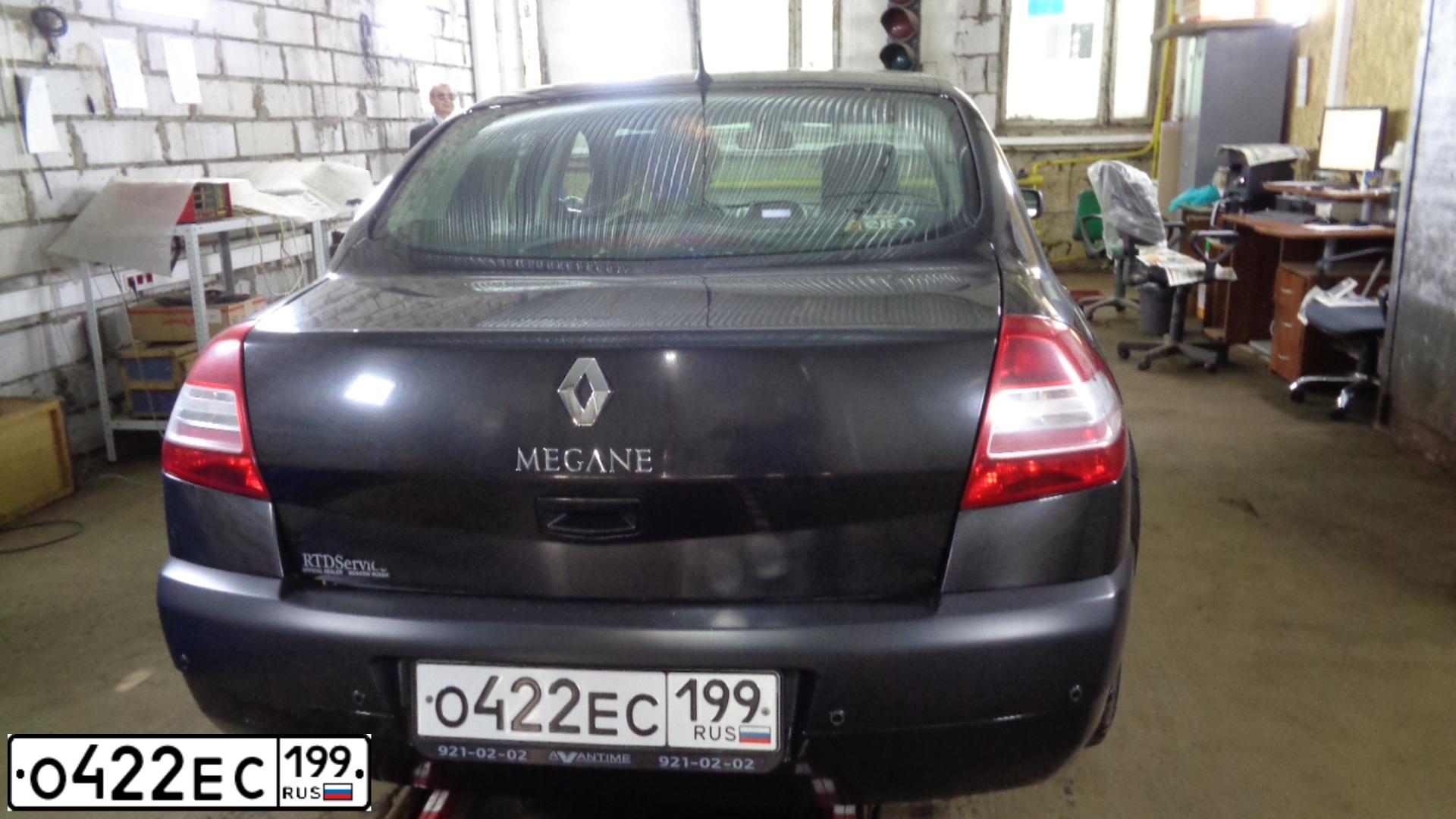 Фото автомобиля RENAULT MEGANE, 2008 — госномер Н986ТЕ69. Цвет: ЧЕРНЫЙ
