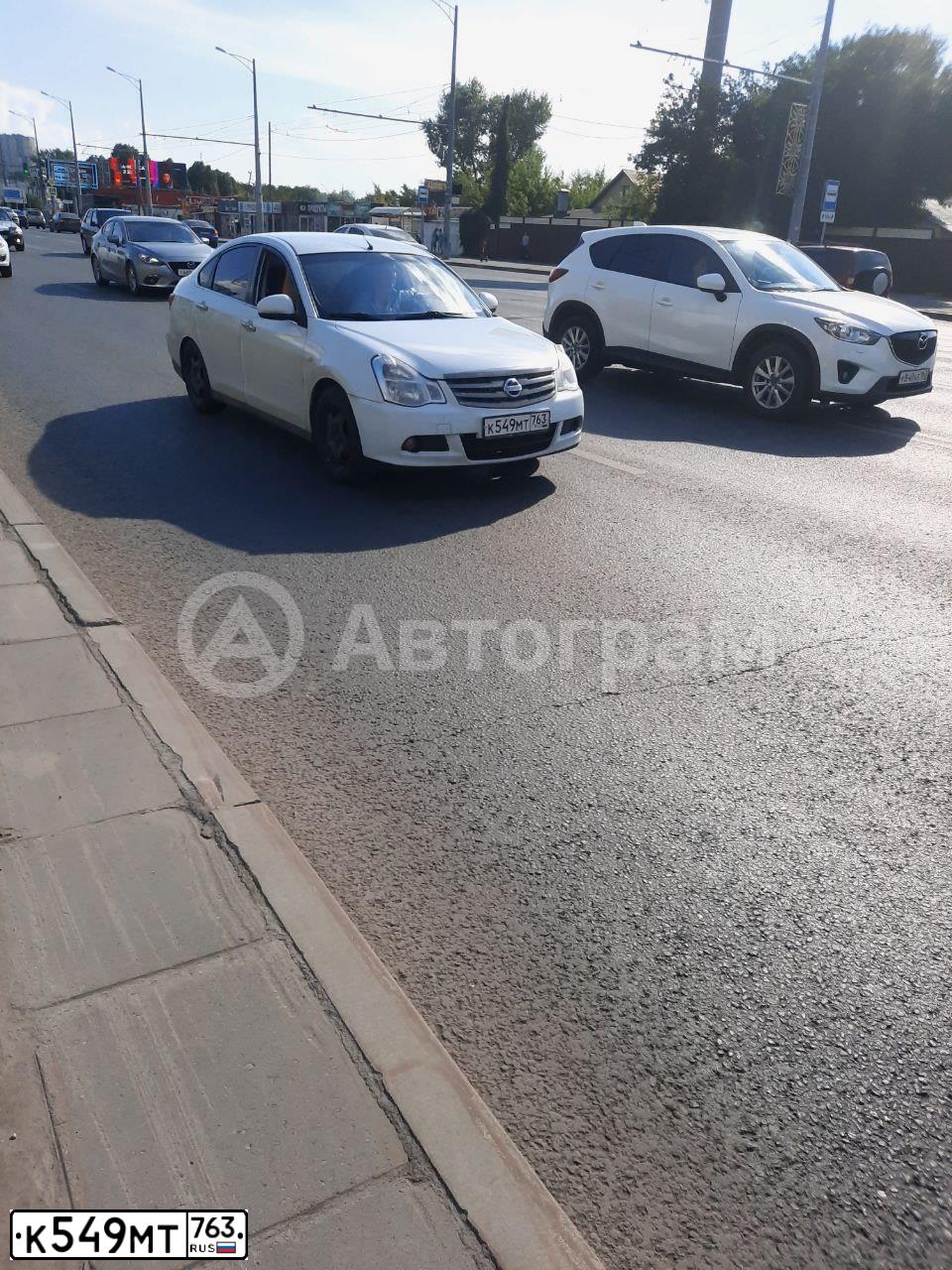 Фото автомобиля NISSAN ALMERA /AVTOVAZ/, 2018 — госномер К549МТ763. Цвет: Белый