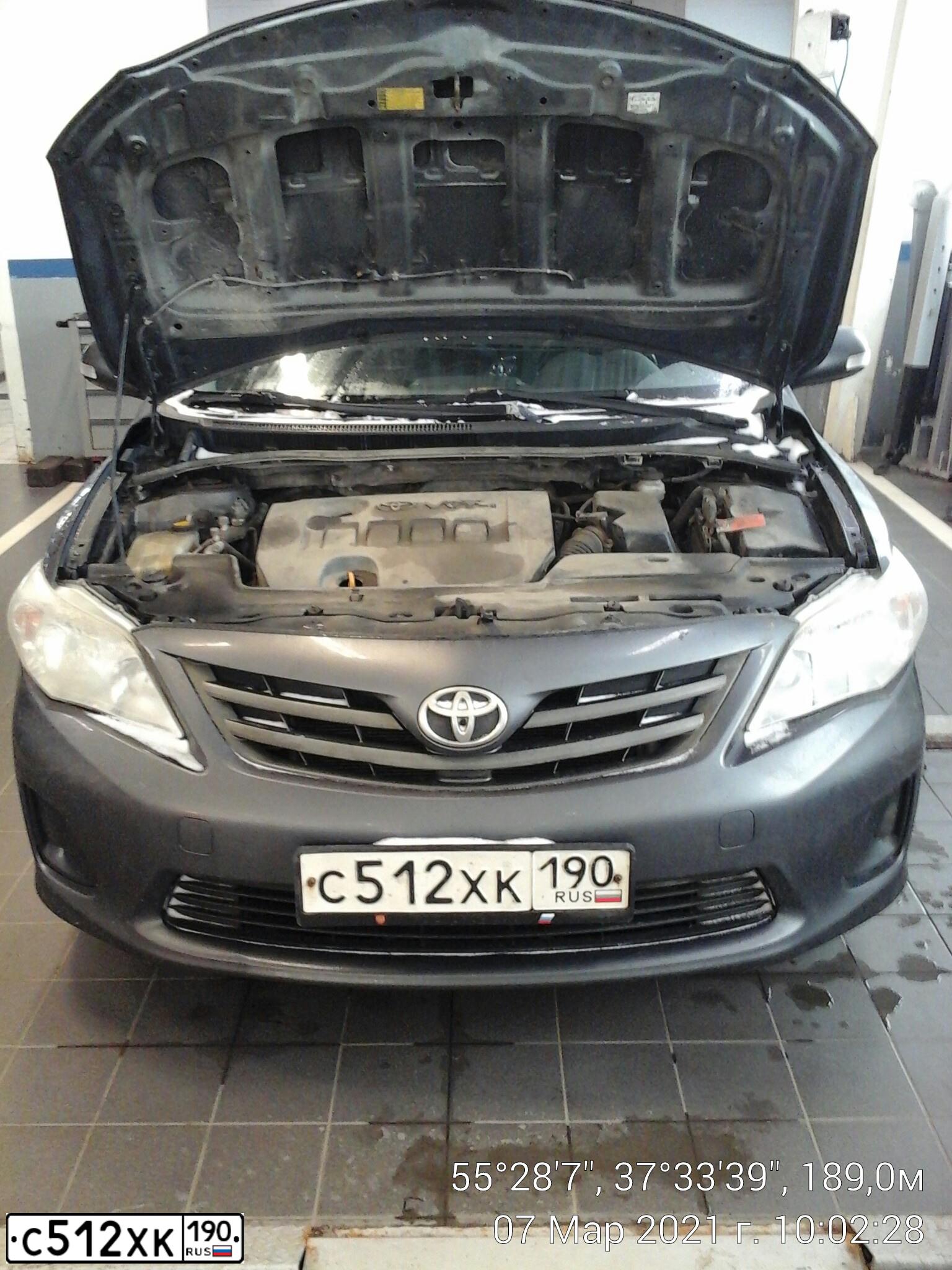 Фото автомобиля TOYOTA COROLLA, 2012 — госномер С512ХК190. Цвет: СЕРЫЙ