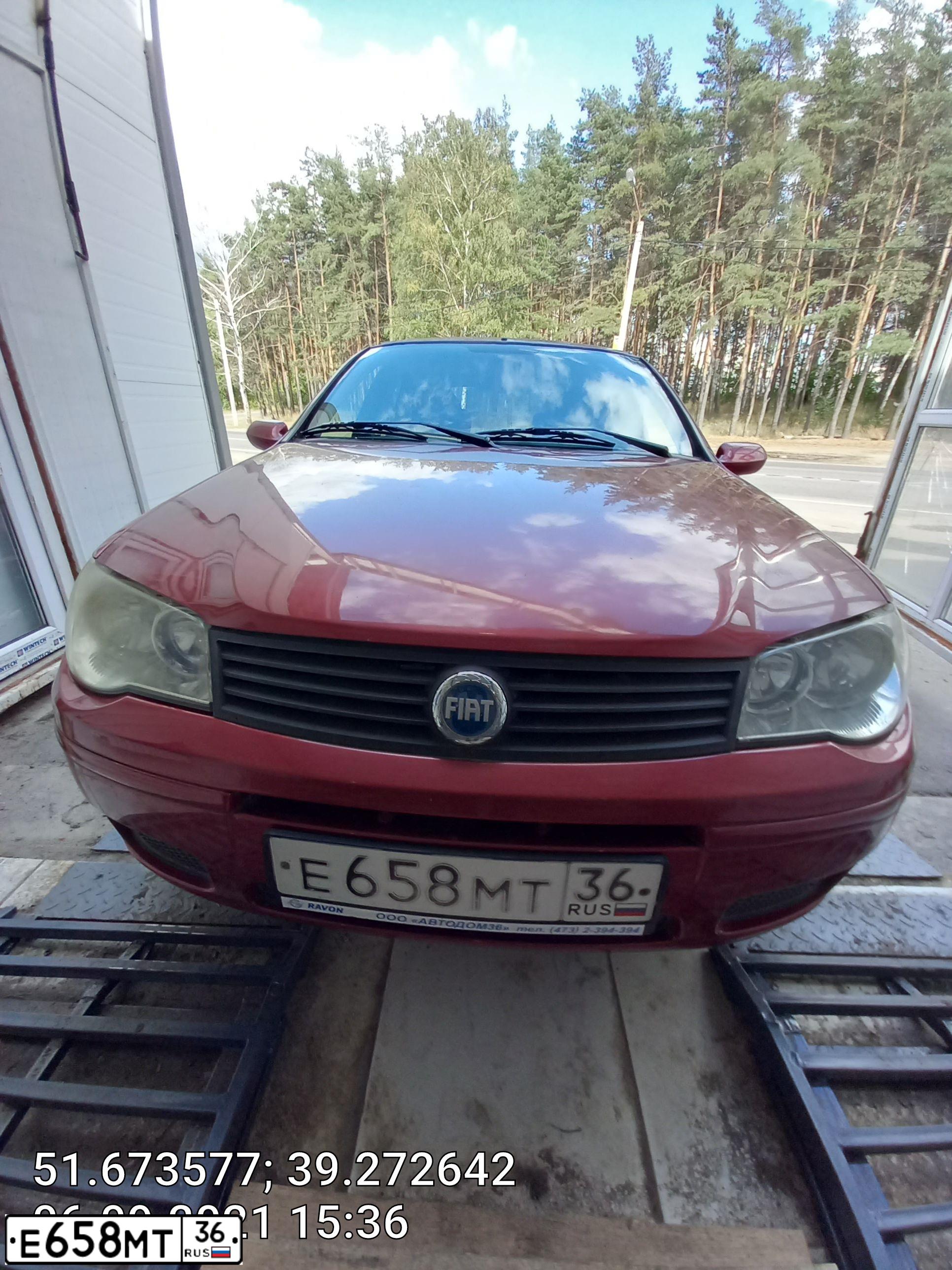 Фото автомобиля FIAT ALBEA, 2007 — госномер Е658МТ36. Цвет: КРАСНЫЙ